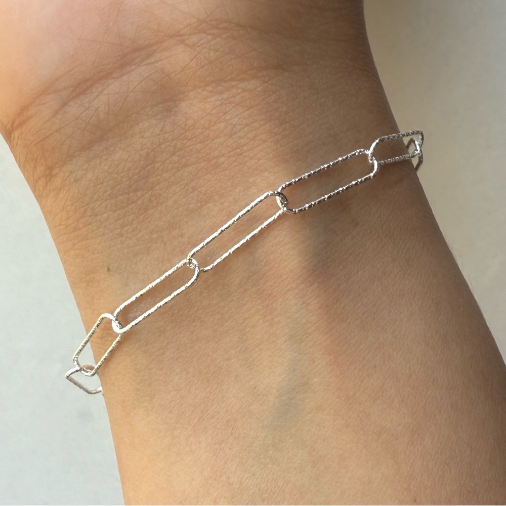 ✨ 925 Sterling Silver Paperclip Chain Bracelet 💎✨